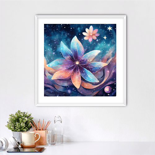 Cosmic Moon Flower - Art Print - Metal Poster - Canvas Wrap - Premium Framed Art Print