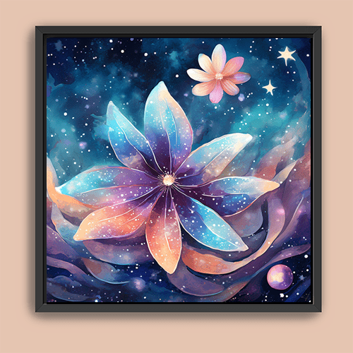 Cosmic Moon Flower - Art Print - Metal Poster - Canvas Wrap - Premium Framed Art Print