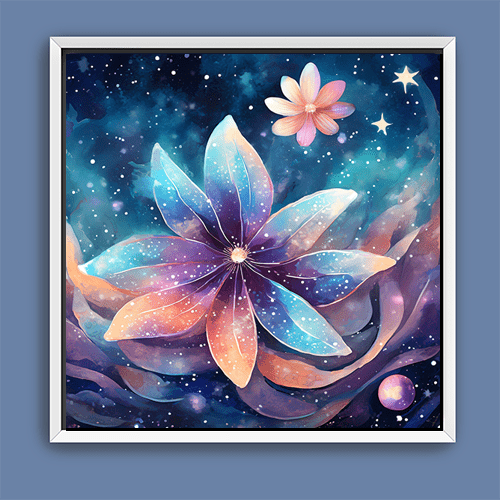 Cosmic Moon Flower - Art Print - Metal Poster - Canvas Wrap - Premium Framed Art Print