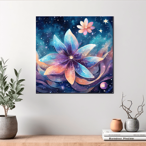 Cosmic Moon Flower - Art Print - Metal Poster - Canvas Wrap - Premium Framed Art Print