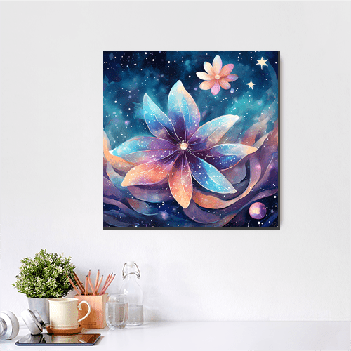 Cosmic Moon Flower - Art Print - Metal Poster - Canvas Wrap - Premium Framed Art Print