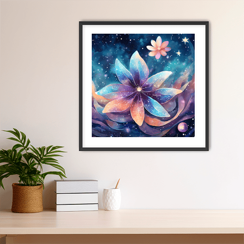 Cosmic Moon Flower - Art Print - Metal Poster - Canvas Wrap - Premium Framed Art Print