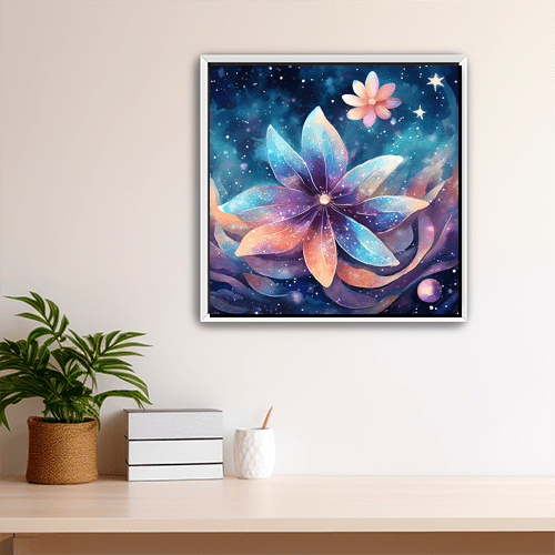 Cosmic Moon Flower - Art Print - Metal Poster - Canvas Wrap - Premium Framed Art Print