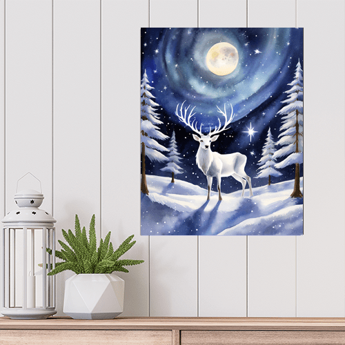 Cosmic Stag - Art Print - Metal Poster - Canvas Wrap - Premium Framed Art Print