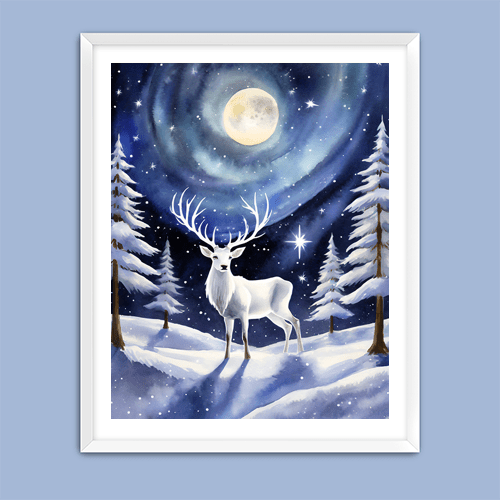 Cosmic Stag - Art Print - Metal Poster - Canvas Wrap - Premium Framed Art Print