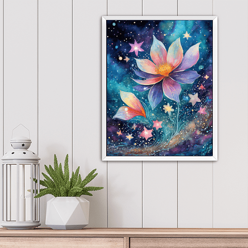 Cosmic Star Flower - Art Print - Metal Poster - Canvas Wrap - Premium Framed Art Print