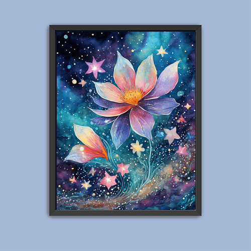 Cosmic Star Flower - Art Print - Metal Poster - Canvas Wrap - Premium Framed Art Print