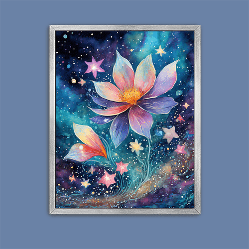 Cosmic Star Flower - Art Print - Metal Poster - Canvas Wrap - Premium Framed Art Print