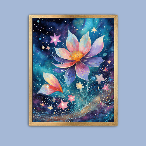 Cosmic Star Flower - Art Print - Metal Poster - Canvas Wrap - Premium Framed Art Print