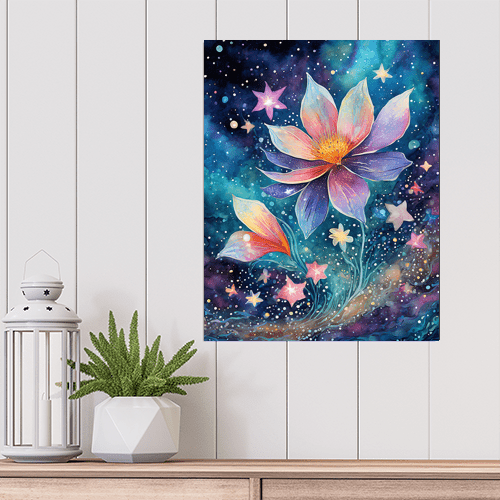 Cosmic Star Flower - Art Print - Metal Poster - Canvas Wrap - Premium Framed Art Print