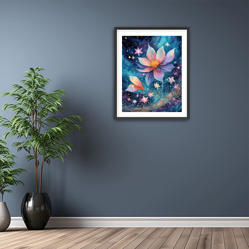 Cosmic Star Flower - Art Print - Metal Poster - Canvas Wrap - Premium Framed Art Print