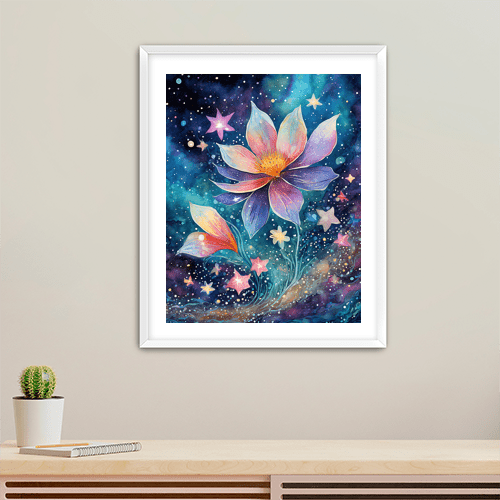 Cosmic Star Flower - Art Print - Metal Poster - Canvas Wrap - Premium Framed Art Print