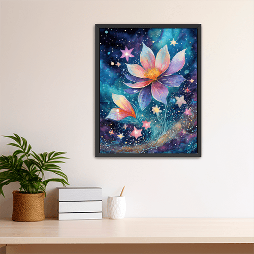 Cosmic Star Flower - Art Print - Metal Poster - Canvas Wrap - Premium Framed Art Print