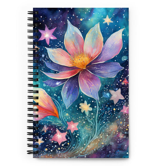 Cosmic Star Flower - Spiral notebook - Premium Notebook