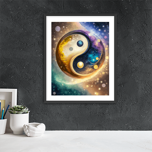 Cosmic Yin Yang - Art Print - Metal Poster - Canvas Wrap - Premium Framed Art Print