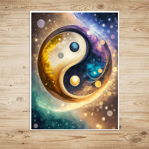 Cosmic Yin Yang - Art Print - Metal Poster - Canvas Wrap - Premium Framed Art Print