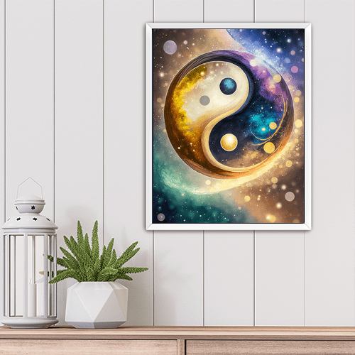 Cosmic Yin Yang - Art Print - Metal Poster - Canvas Wrap - Premium Framed Art Print