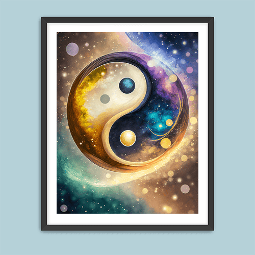 Cosmic Yin Yang - Art Print - Metal Poster - Canvas Wrap - Premium Framed Art Print