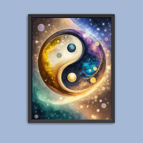 Cosmic Yin Yang - Art Print - Metal Poster - Canvas Wrap - Premium Framed Art Print