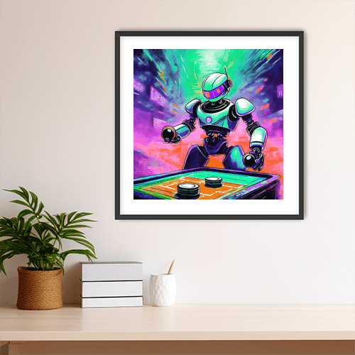 Cyberbot Air Hockey Champ - Art Print - Metal Poster - Canvas Wrap - Premium Framed Art Print