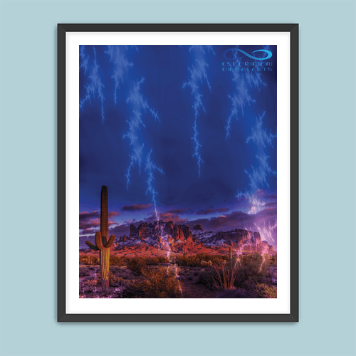 Desert Lightning - Art Print - Metal Poster - Canvas Wrap - Premium Framed Art Print