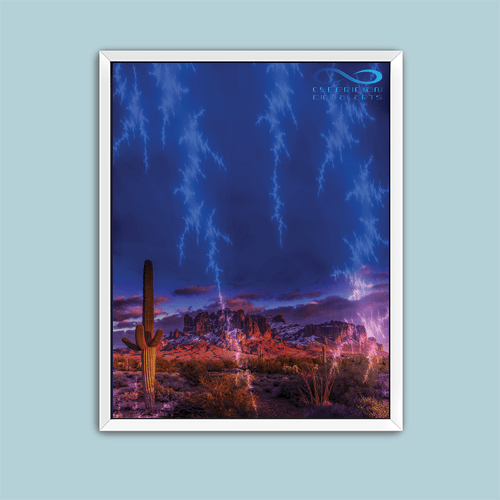 Desert Lightning - Art Print - Metal Poster - Canvas Wrap - Premium Framed Art Print