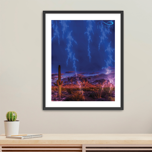 Desert Lightning - Art Print - Metal Poster - Canvas Wrap - Premium Framed Art Print