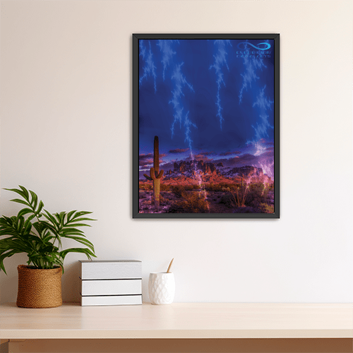 Desert Lightning - Art Print - Metal Poster - Canvas Wrap - Premium Framed Art Print