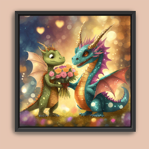 Dragons in Love - Art Print - Metal Poster - Canvas Wrap - Premium Framed Art Print