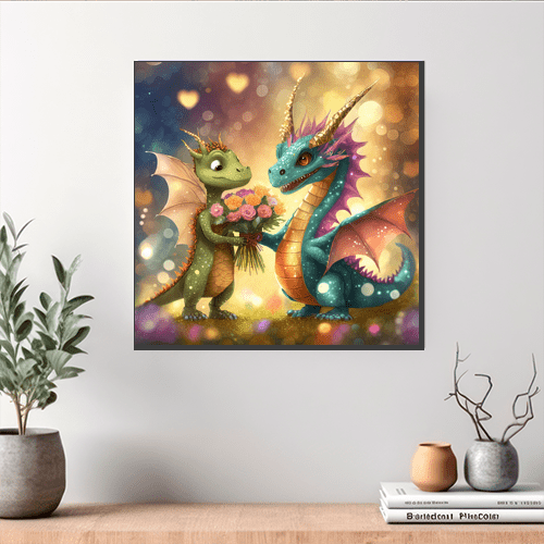 Dragons in Love - Art Print - Metal Poster - Canvas Wrap - Premium Framed Art Print