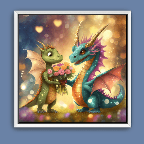 Dragons in Love - Art Print - Metal Poster - Canvas Wrap - Premium Framed Art Print