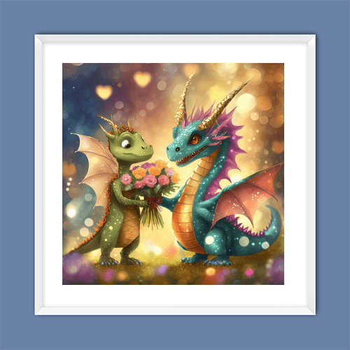 Dragons in Love - Art Print - Metal Poster - Canvas Wrap - Premium Framed Art Print