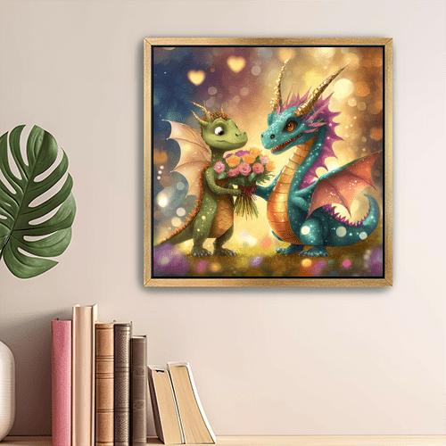 Dragons in Love - Art Print - Metal Poster - Canvas Wrap - Premium Framed Art Print