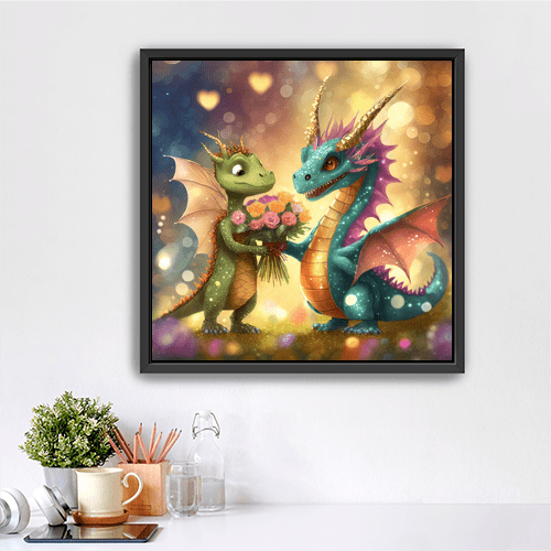 Dragons in Love - Art Print - Metal Poster - Canvas Wrap - Premium Framed Art Print