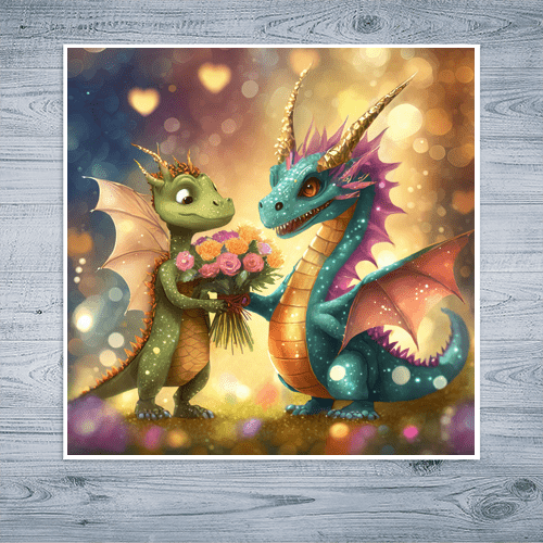 Dragons in Love - Art Print - Metal Poster - Canvas Wrap - Premium Framed Art Print