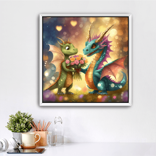 Dragons in Love - Art Print - Metal Poster - Canvas Wrap - Premium Framed Art Print