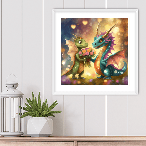 Dragons in Love - Art Print - Metal Poster - Canvas Wrap - Premium Framed Art Print