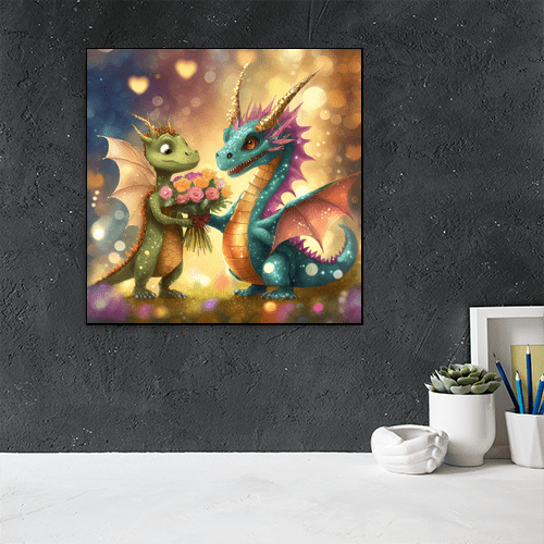 Dragons in Love - Art Print - Metal Poster - Canvas Wrap - Premium Framed Art Print