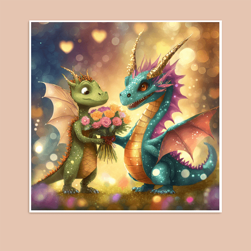 Dragons in Love - Art Print - Metal Poster - Canvas Wrap - Premium Framed Art Print