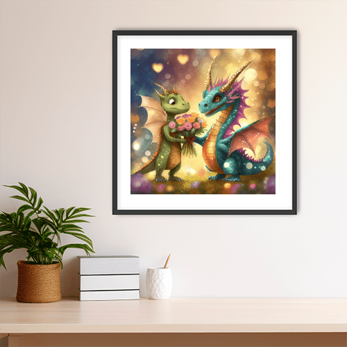 Dragons in Love - Art Print - Metal Poster - Canvas Wrap - Premium Framed Art Print