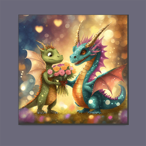 Dragons in Love - Art Print - Metal Poster - Canvas Wrap - Premium Framed Art Print