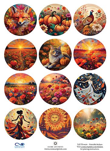 Fall Flowers 2024 - Stickers Printed Water Resistant - Premium stickers