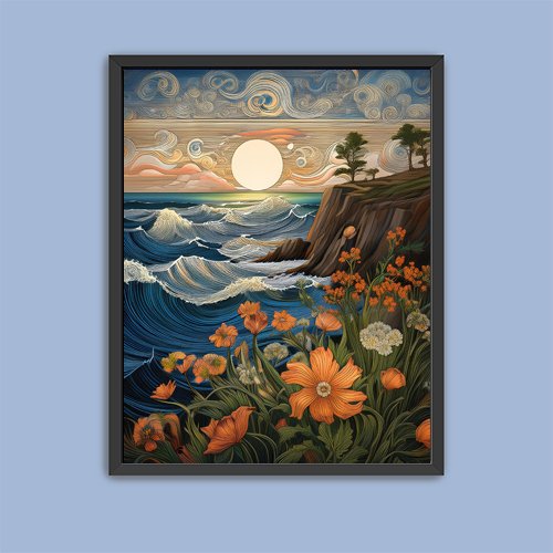 Flowers on the Shoreline - Art Print - Metal Poster - Canvas Wrap - Premium Framed Art Print