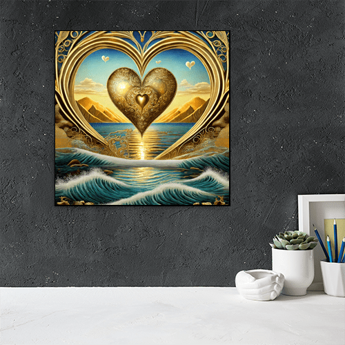 Golden Heart of the Sea - Art Print - Metal Poster - Canvas Wrap - Premium Framed Art Print