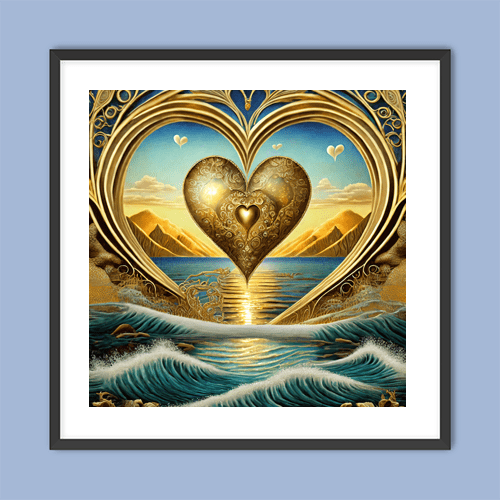 Golden Heart of the Sea - Art Print - Metal Poster - Canvas Wrap - Premium Framed Art Print