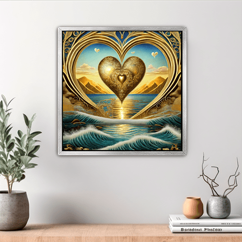 Golden Heart of the Sea - Art Print - Metal Poster - Canvas Wrap - Premium Framed Art Print