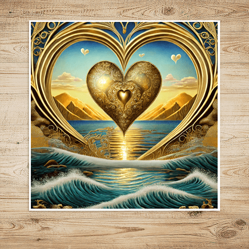 Golden Heart of the Sea - Art Print - Metal Poster - Canvas Wrap - Premium Framed Art Print