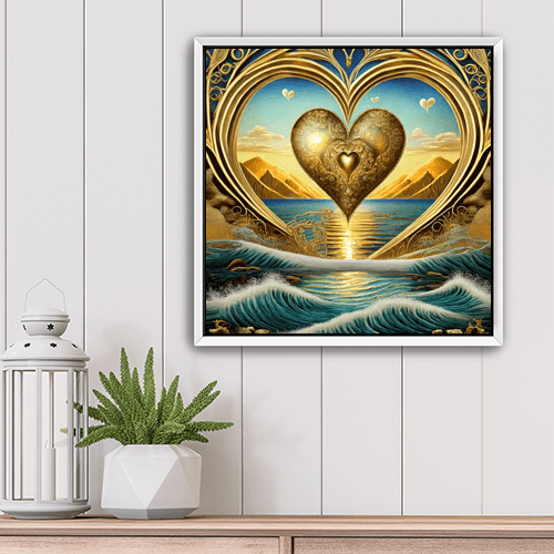 Golden Heart of the Sea - Art Print - Metal Poster - Canvas Wrap - Premium Framed Art Print