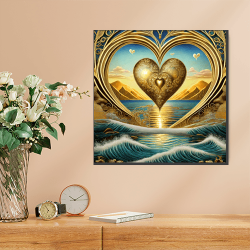 Golden Heart of the Sea - Art Print - Metal Poster - Canvas Wrap - Premium Framed Art Print