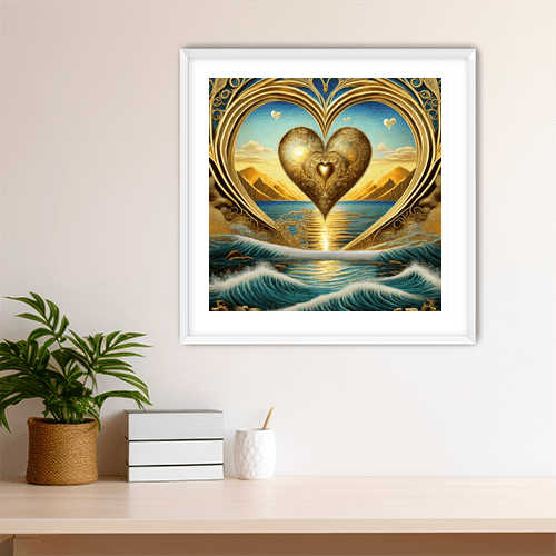 Golden Heart of the Sea - Art Print - Metal Poster - Canvas Wrap - Premium Framed Art Print